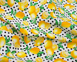 Fresh Fruits OXFORD - Lemons White from Cosmo Fabric