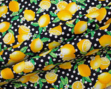 Fresh Fruits OXFORD - Lemons Black from Cosmo Fabric