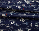 Mosotto CANVAS - Telephone Cats Navy Blue  from Kokka Fabric