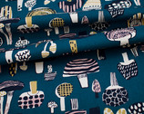 North Europe Forest OXFORD - Mushrooms Teal from Cosmo Fabric