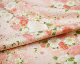 Traditional Japanese Style SATIN - Floral Pink from Cosmo Fabric