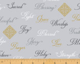 Appreciation - Blessings Metallic Dove Grey by Whistler Studios from Windham Fabrics