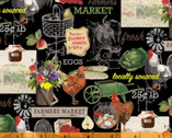 Farmers Market - Market Items Black from Windham Fabrics