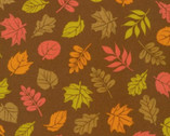 Cozy Outdoors FLANNEL - Leaves Earth Brown from Robert Kaufman Fabrics
