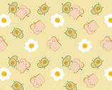 Rise and Shine - Toast Buddies Yellow from Camelot Fabrics