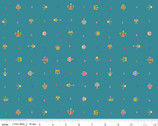 Little Brier Rose - Crowns Teal Sparkle by Jill Howarth from Riley Blake Fabric