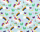 Over The Rainbow - Unicorns Aqua from Robert Kaufman Fabric