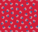 Americana - American Hearts Red from Lewis and Irene Fabric