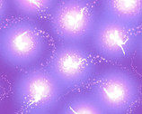 Pixies and Petals - GLOW in DARK Tossed Pixie Silhouettes Purple from Henry Glass Fabric