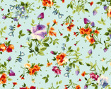 Bloom On - Spaced Floral Aqua from Maywood Studio Fabric
