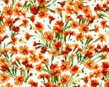 Bloom On - Packed Floral Orange from Maywood Studio Fabric