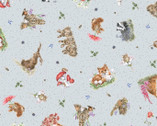 Bramble Patch - Tossed Animals Blue from Maywood Studio Fabric