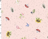 Bramble Patch - Mini Objects Pink from Maywood Studio Fabric