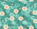 Hikari - Chrysanthemum Teal from Makower UK  Fabric