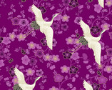 Hikari - Cranes Purple from Makower UK  Fabric