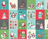 Let It Snow - Character Blocks PANEL 23 Inches from Makower UK  Fabric