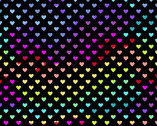 Rainbow Hearts Midnight from Andover Fabrics