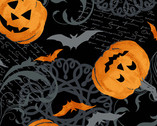 Midnight Haunt - Pumpkin Scroll Night from Andover Fabrics