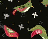 Bird Humbug - Flock Midnight from Andover Fabrics