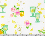 Wishwell - Rose Lemonade Drinks Jade from Robert Kaufman Fabric