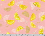 Wishwell - Rose Lemonade Sliced Lemons Petal from Robert Kaufman Fabric