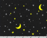 Hello Sleepy - Stars Moon Night Black from Robert Kaufman Fabric