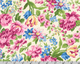 Flowerhouse Serene LAWNS - Floral Eggshell by Debbie Beaves from Robert Kaufman Fabric