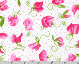 Flowerhouse Penelope - Sweet Pea Floral Natural by Debbie Beaves from Robert Kaufman Fabric