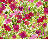 My Happy Place - Dianthus Dark Raspberry by Sue Zipkin from Clothworks Fabric