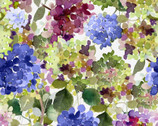 My Happy Place - Hydrangeas Multi Color by Sue Zipkin from Clothworks Fabric