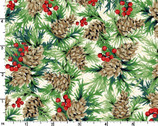 Joyful - Pinecones Soft White from Maywood Studio Fabric