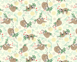 Sloths - Tossed Hanging Sloths Cream from Timeless Treasures Fabric