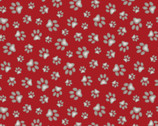 Curious Cats Paws Red from Elizabeth’s Studio Fabric
