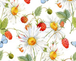 Hedgehog Hollow - Daisies and Berries by Jason Yenter from In The Beginning Fabric