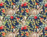 Hedgehog Hollow - Bunnies Blue by Jason Yenter from In The Beginning Fabric