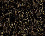 Mystery Manor - Cryptic Script Bronze from Andover Fabrics