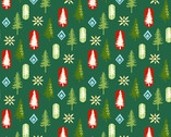 O Christmas Tree - Mod Trees Hunter Green from Andover Fabrics