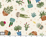 Adobe Canyon - Cactus Plants Cream from Michael Miller Fabric