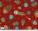 Adobe Canyon - Cactus Plants Red from Michael Miller Fabric