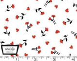 Bow Wow Wow - Flowers and Hearts White from Michael Miller Fabric