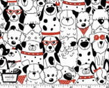 Bow Wow Wow - Happy Hounds White from Michael Miller Fabric