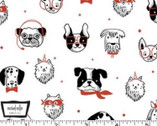 Bow Wow Wow - Push Pups White from Michael Miller Fabric