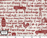 Life Is Better On The Farm - Farm Sweet Farm Red from Michael Miller Fabric