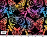 Kaleidoscope - Dazzling Butterflies Black from Michael Miller Fabric