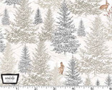 Winter Solstice - Forest Landscape Grey from Michael Miller Fabric