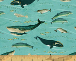 Land and Sea - Faroe Whales Clear Skies by Katherine Quinn from Windham Fabrics