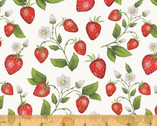 Just Fruit - Strawberries Ivory by Catherine Rowe from Windham Fabrics