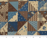 Mary Anna Gift - Quilt Triangles Indigo Red 31639 15 by Betsy Chutchian from Moda Fabrics