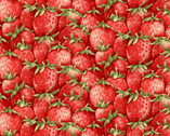 Strawberry Garden - Packed Strawberries Red by Jane Shasky from Henry Glass Fabric
