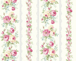 Ruru Bouquet - Rose Waltz Stripe Cream from Quilt Gate Fabric